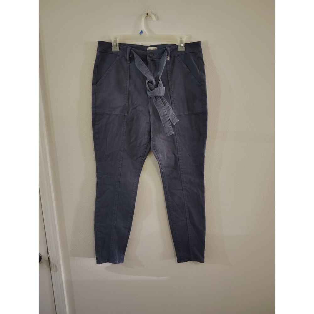 SO‎ High Rise Jegging Tie Waist Utility Pocket Pants Blue Gray Size 15/32W NWT